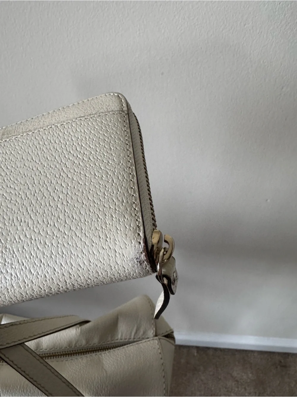 kate spade Cream Leather Grand Street Bag with Wellesley Neda Matching Wallet